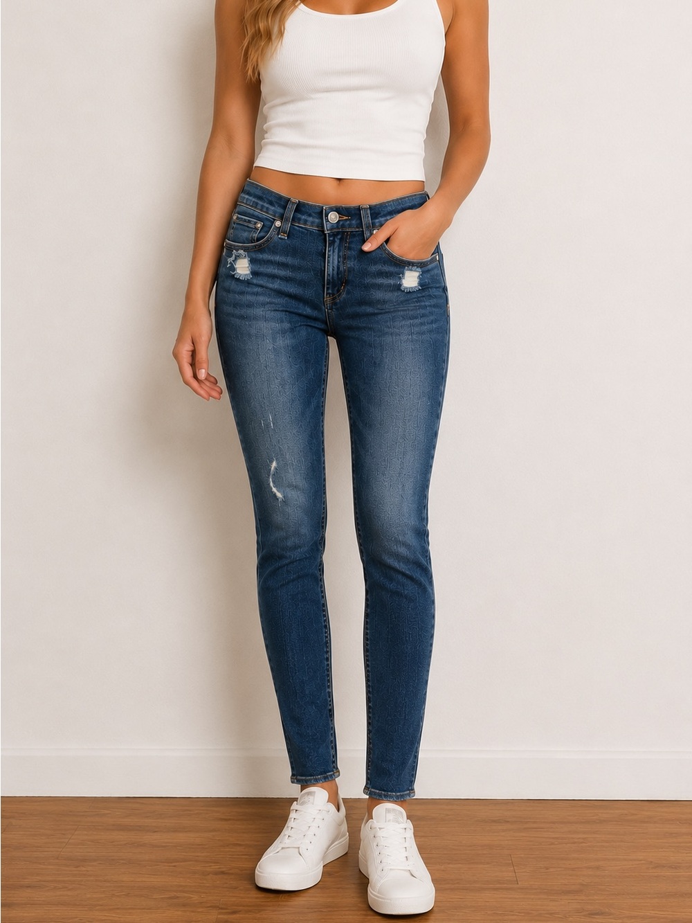 rag & bone/JEAN Skinny Jeans Size 25 La Paz Blue Distressed Stretch Denim